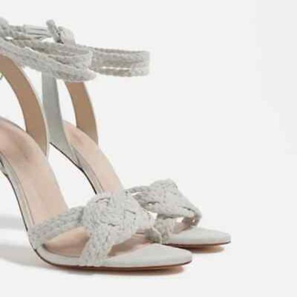 NEW Zara Leather High Heel Braided Detail Womens Size 41 US 10 Ankle Wrap - Picture 11 of 11